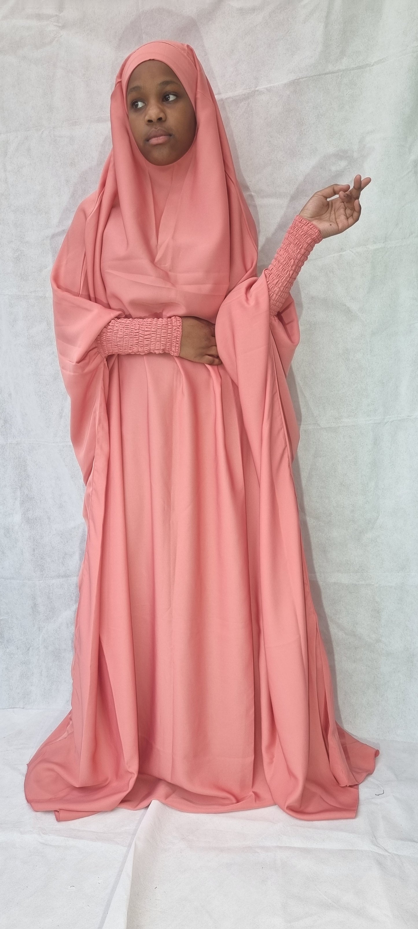 One Piece Full Length peach Jilbab