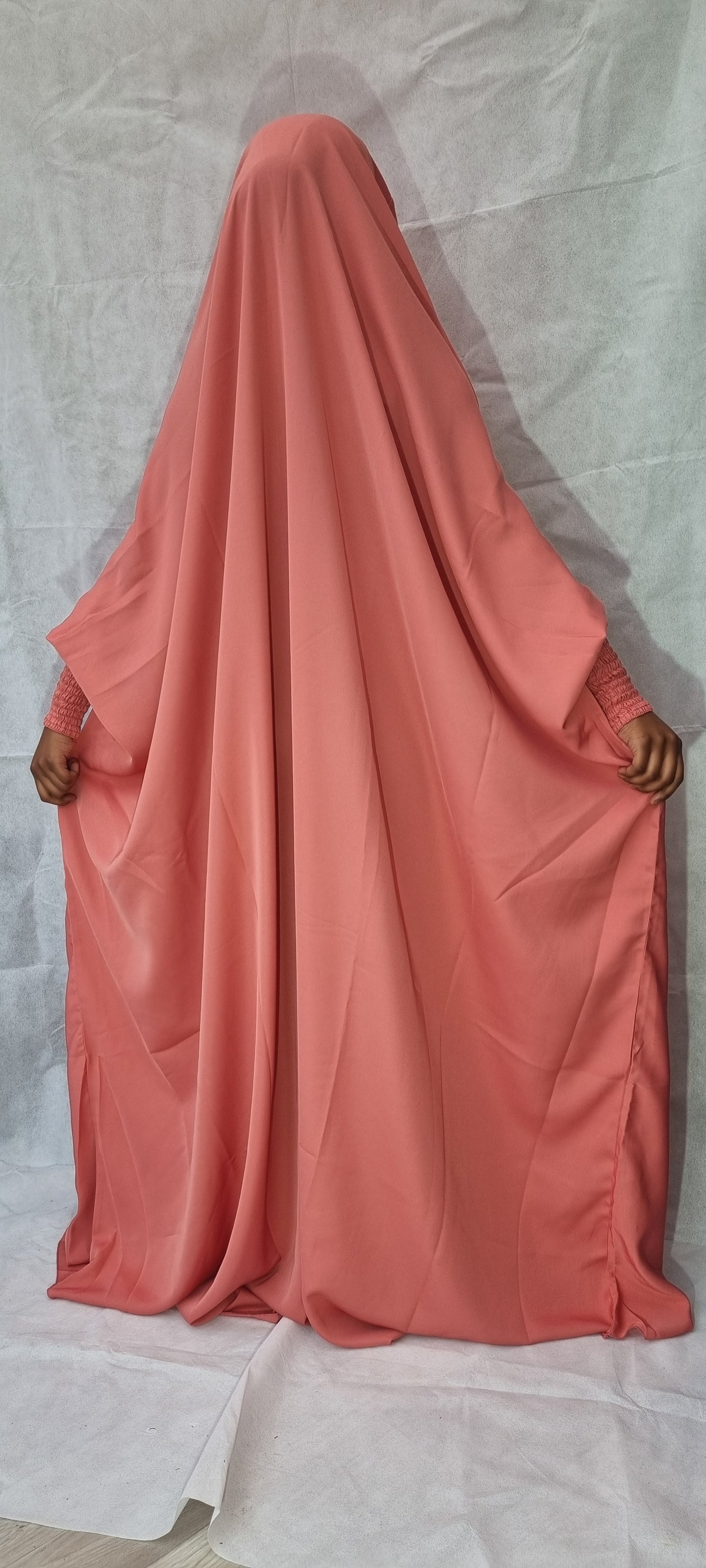 One Piece Full Length peach Jilbab