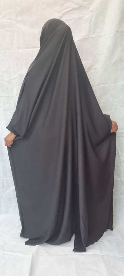 One Piece Full Length black Jilbab