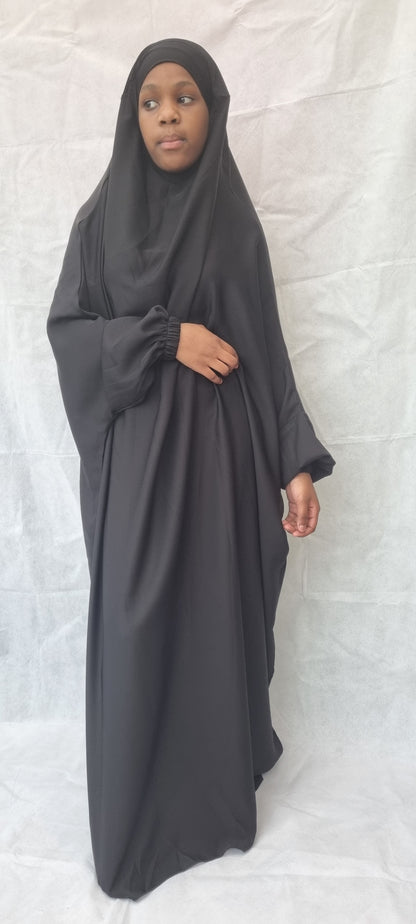 One Piece Full Length black Jilbab