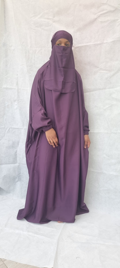 One Piece Full Length Purple Jilbab