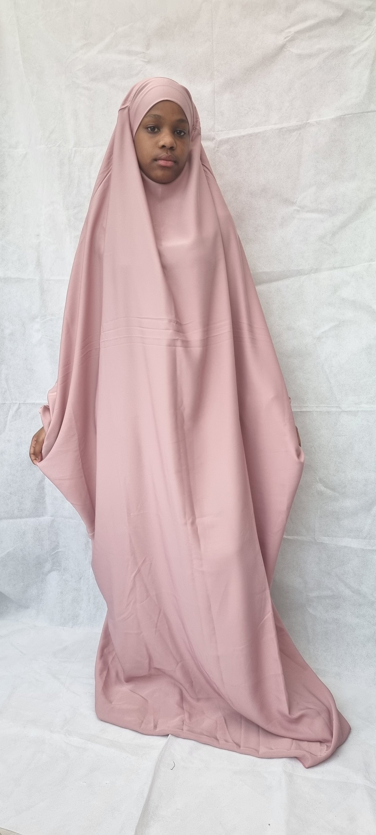 One Piece Full Length Baby Pink Jilbab