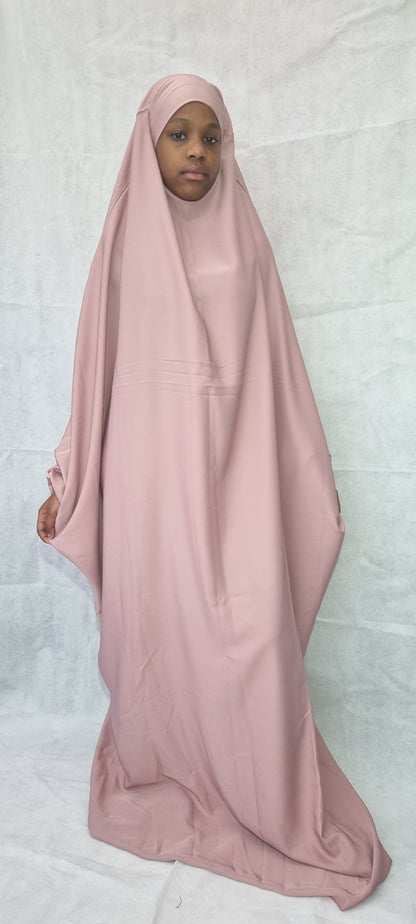 One Piece Full Length Baby Pink Jilbab