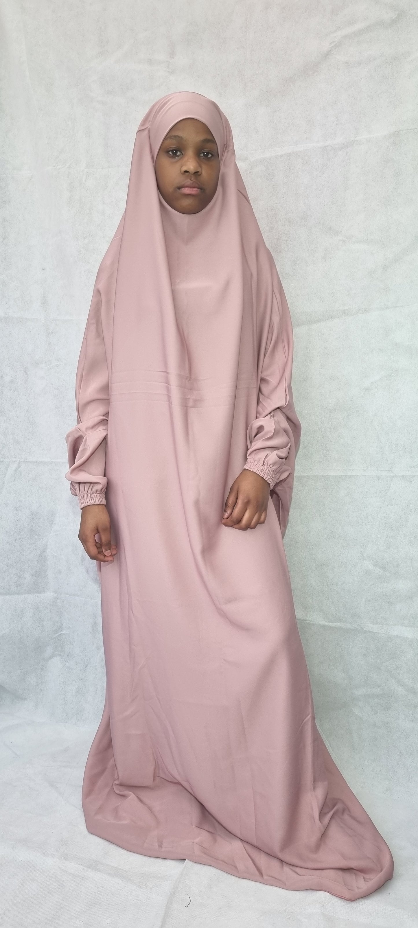 One Piece Full Length Baby Pink Jilbab