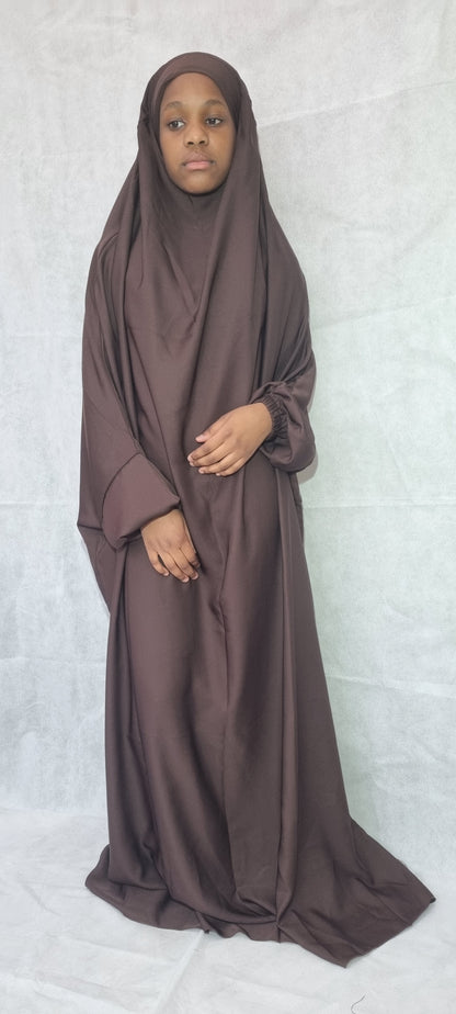 One Piece Full Length Brown Jilbab