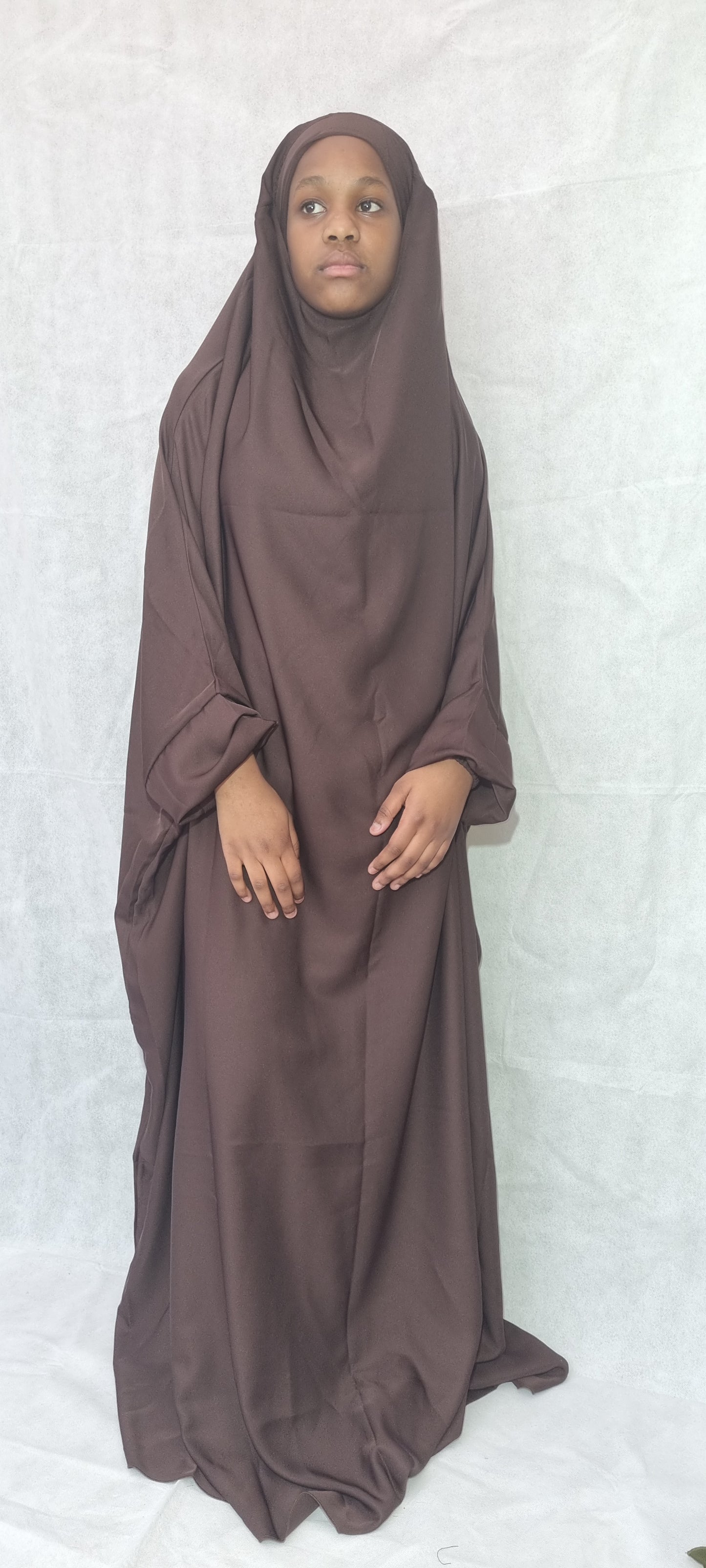 One Piece Full Length Brown Jilbab