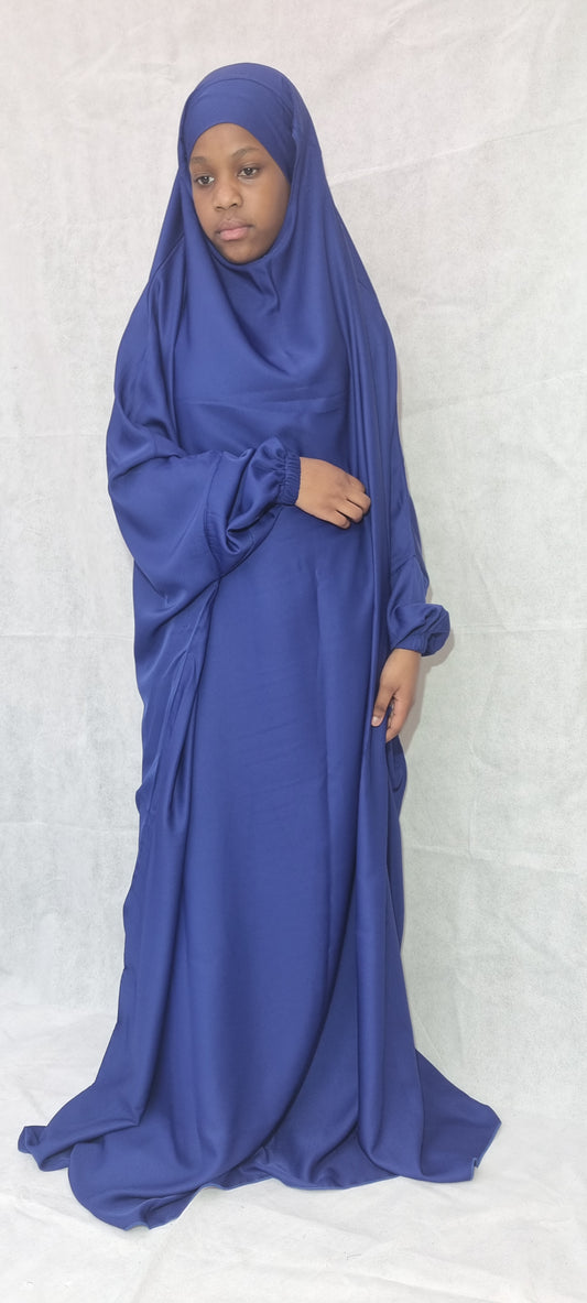 One Piece Full Length royal blue Jilbab