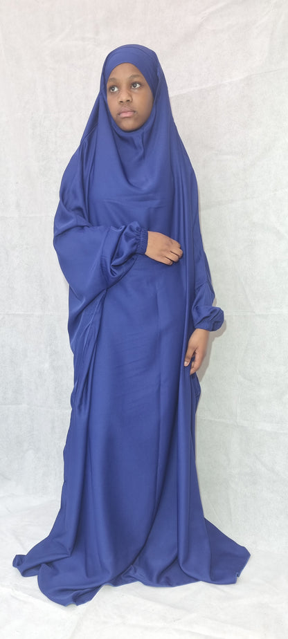 One Piece Full Length royal blue Jilbab