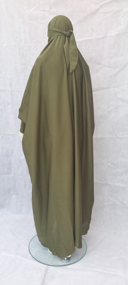 kids jilbab green olive