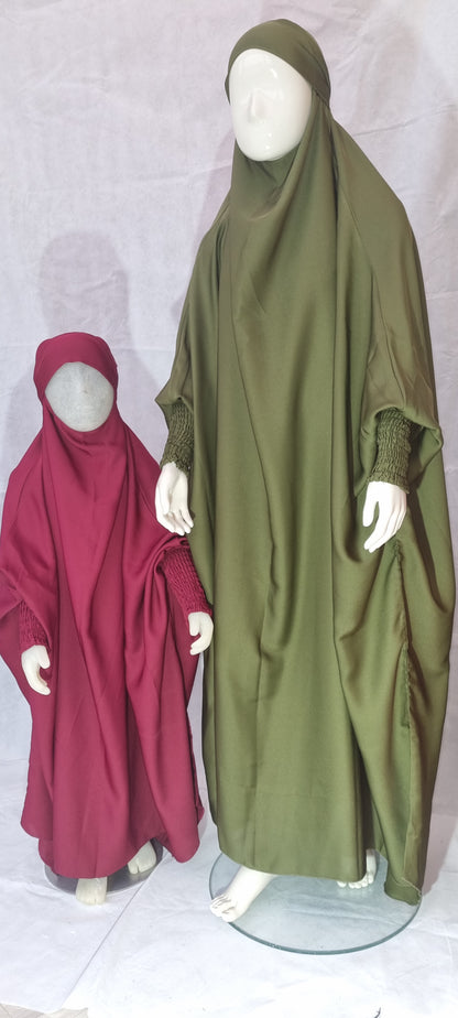 One Piece Full Length red kids Jilbab