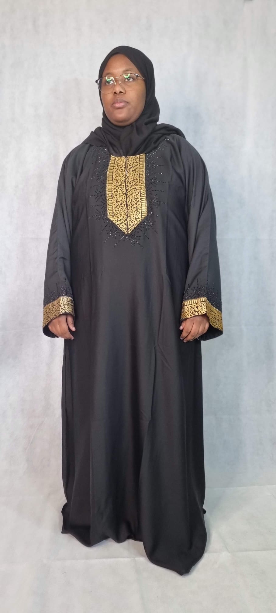 Gold detailed nidha abaya