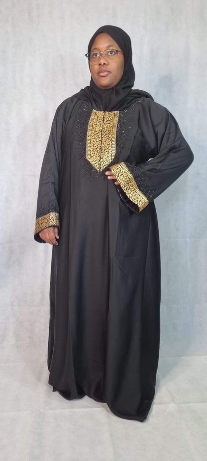 Gold detailed nidha abaya