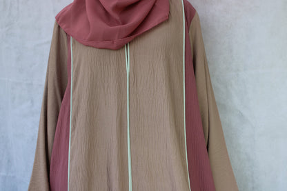 pink and peach abaya