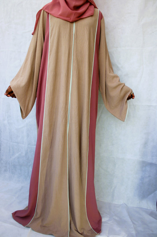 pink and peach abaya