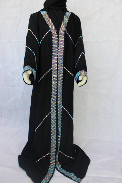 Kids abaya with silver details