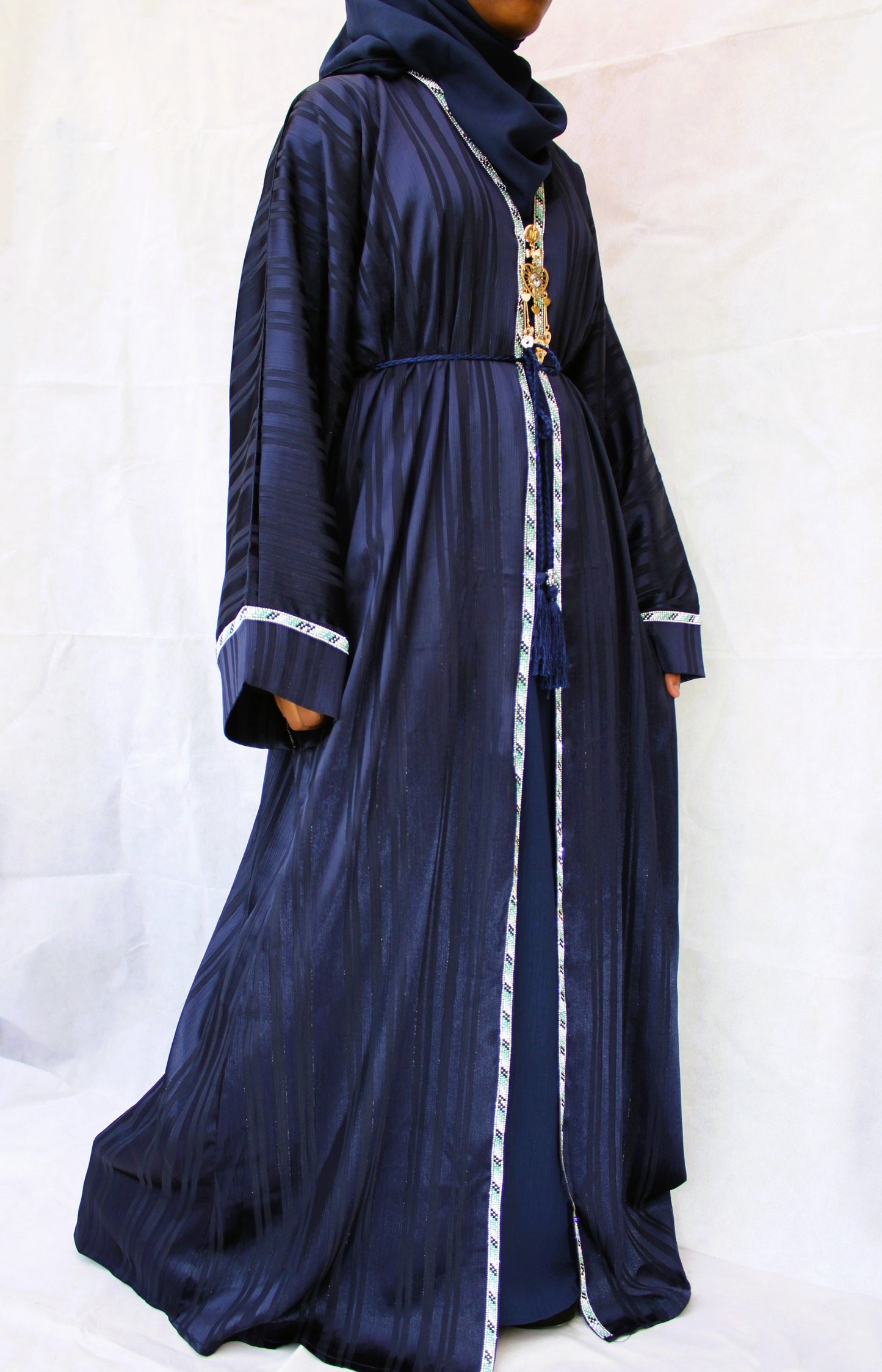 Navy Blue Caftan abaya